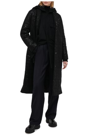 Женское стеганое пальто SEVEN LAB черного цвета по цене 36750 руб., арт. DCL19-01 black brilliant | Фото 2 Женское стеганое пальто SEVEN LAB черного цвета, арт. DCL19-01 black brilliant | Фото 2
