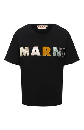 Женская хлопковая футболка MARNI черного цвета по цене 32000 руб., арт. THJEL32ES1/TCY68 | Фото 1 Женская хлопковая футболка MARNI черного цвета, арт. THJEL32ES1/TCY68 | Фото 1