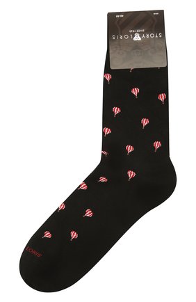 Мужские хлопковые носки STORY LORIS черного цвета, арт. 1095 | Фото 1 (Материал внешний: Хлопок; Кросс-КТ: бельё)