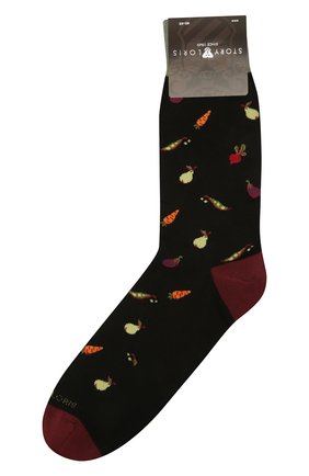 Мужские хлопковые носки STORY LORIS черного цвета, арт. 1449 | Фото 1 (Материал внешний: Хлопок; Кросс-КТ: бельё)