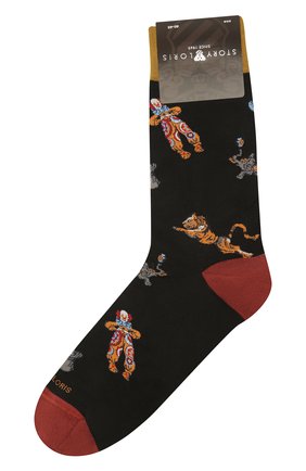 Мужские хлопковые носки STORY LORIS черного цвета, арт. 577 | Фото 1 (Материал внешний: Хлопок; Кросс-КТ: бельё)