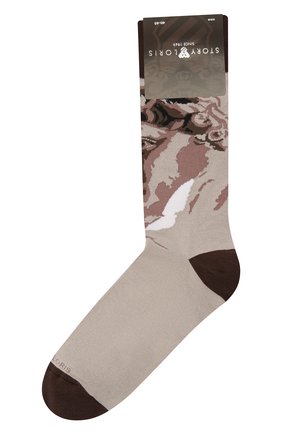 Мужские носки STORY LORIS бежевого цвета, арт. 585 | Фото 1 (Материал внешний: Хлопок, Синтетический материал; Кросс-КТ: бельё)