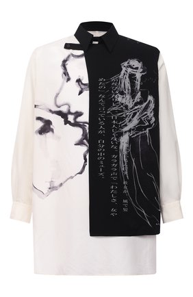 Мужская шелковая рубашка YOHJI YAMAMOTO черно-белого цвета по цене 168000 руб., арт. HR-B76-887 | Фото 1 Мужская шелковая рубашка YOHJI YAMAMOTO черно-белого цвета, арт. HR-B76-887 | Фото 1