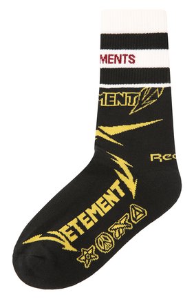 Женские хлопковые носки VETEMENTS черного цвета по цене 11250 руб., арт. UE51S0200B 1053/W | Фото 1 Женские хлопковые носки VETEMENTS черного цвета, арт. UE51S0200B 1053/W | Фото 1