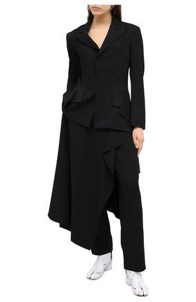 Женский шерстяной жакет YOHJI YAMAMOTO черного цвета по цене 116500 руб., арт. NR-J07-100 | Фото 2 Женский шерстяной жакет YOHJI YAMAMOTO черного цвета, арт. NR-J07-100 | Фото 2