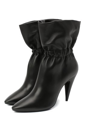 Женские кожаные ботильоны SAINT LAURENT черного цвета по цене 115000 руб., арт. 639609/1Y800 | Фото 1 Женские кожаные ботильоны SAINT LAURENT черного цвета, арт. 639609/1Y800 | Фото 1