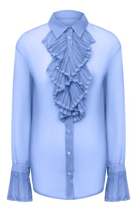 Женская шелковая блузка MAISON MARGIELA голубого цвета по цене 85200 руб., арт. S29DL0190/S38057 | Фото 1 Женская шелковая блузка MAISON MARGIELA голубого цвета, арт. S29DL0190/S38057 | Фото 1