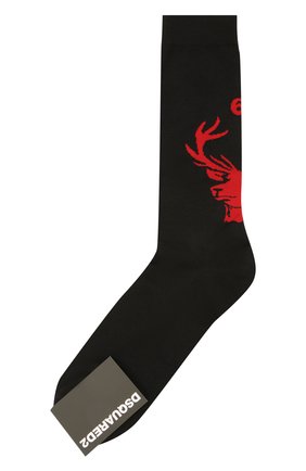 Мужские шерстяные носки DSQUARED2 черного цвета, арт. DFV142000 | Фото 1 (Материал внешний: Шерсть; Кросс-КТ: бельё)