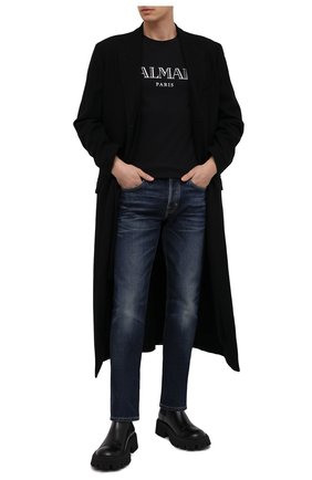 Мужская хлопковая футболка BALMAIN черного цвета по цене 27200 руб., арт. UH11601/I312 | Фото 2 Мужская хлопковая футболка BALMAIN черного цвета, арт. UH11601/I312 | Фото 2