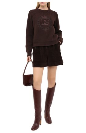 Женская кашемировый свитер DOLCE & GABBANA коричневого цвета по цене 176500 руб., арт. FX202Z/JAW4L | Фото 2 Женская кашемировый свитер DOLCE & GABBANA коричневого цвета, арт. FX202Z/JAW4L | Фото 2
