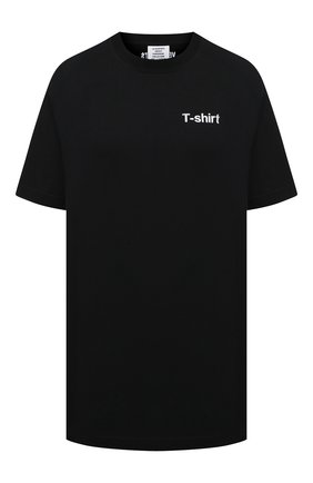 Женская хлопковая футболка VETEMENTS черного цвета по цене 23600 руб., арт. UE51TR300B 1600/W | Фото 1 Женская хлопковая футболка VETEMENTS черного цвета, арт. UE51TR300B 1600/W | Фото 1