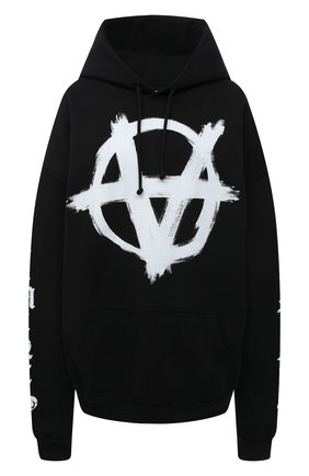Женский хлопковое худи VETEMENTS черного цвета по цене 72600 руб., арт. UE51TR650B 1601/W | Фото 1 Женский хлопковое худи VETEMENTS черного цвета, арт. UE51TR650B 1601/W | Фото 1