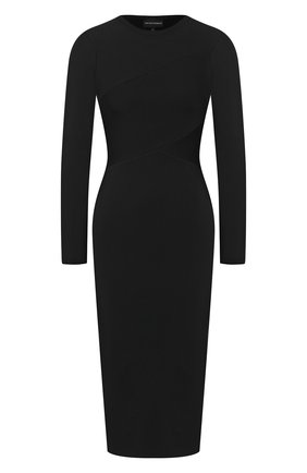 Женское платье из вискозы EMPORIO ARMANI черного цвета по цене 59950 руб., арт. 6H2AW1/2M4BZ | Фото 1 Женское платье из вискозы EMPORIO ARMANI черного цвета, арт. 6H2AW1/2M4BZ | Фото 1