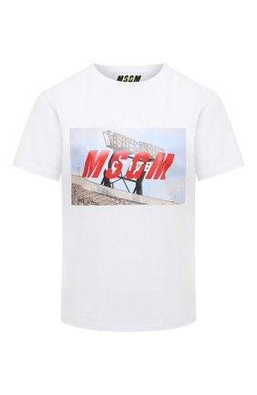 Женская хлопковая футболка MSGM белого цвета по цене 11550 руб., арт. 2945MDM23 207648 | Фото 1 Женская хлопковая футболка MSGM белого цвета, арт. 2945MDM23 207648 | Фото 1