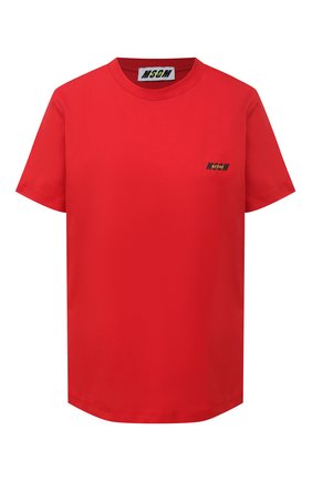 Женская хлопковая футболка MSGM красного цвета по цене 11550 руб., арт. 2945MDM18 207648 | Фото 1 Женская хлопковая футболка MSGM красного цвета, арт. 2945MDM18 207648 | Фото 1