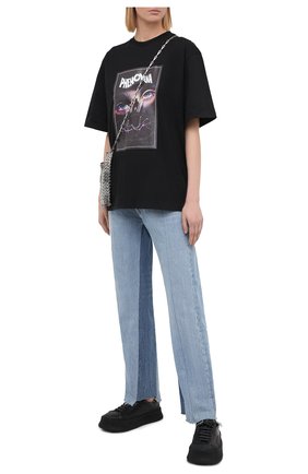 Женская хлопковая футболка MSGM черного цвета по цене 17300 руб., арт. 2942MDM207 207998 | Фото 2 Женская хлопковая футболка MSGM черного цвета, арт. 2942MDM207 207998 | Фото 2