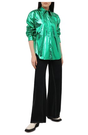 Женская рубашка MSGM зеленого цвета по цене 39950 руб., арт. 2942MDE115 207815 | Фото 2 Женская рубашка MSGM зеленого цвета, арт. 2942MDE115 207815 | Фото 2