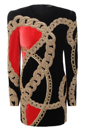 Женское платье из вискозы и шелка BALMAIN разноцветного цвета по цене 639000 руб., арт. UF06378/P061 | Фото 1 Женское платье из вискозы и шелка BALMAIN разноцветного цвета, арт. UF06378/P061 | Фото 1