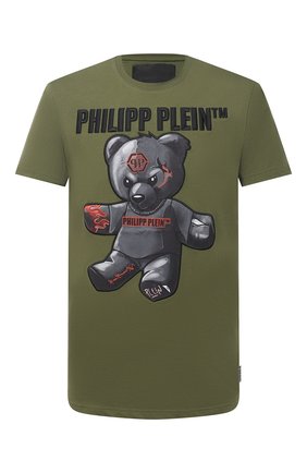 Мужская хлопковая футболка PHILIPP PLEIN хаки цвета по цене 57420 руб., арт. A20C MTK4635 PJY002N | Фото 1 Мужская хлопковая футболка PHILIPP PLEIN хаки цвета, арт. A20C MTK4635 PJY002N | Фото 1