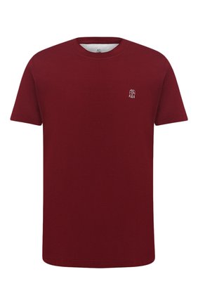 Мужская хлопковая футболка BRUNELLO CUCINELLI бордового цвета по цене 23850 руб., арт. M0T617140 | Фото 1 Мужская хлопковая футболка BRUNELLO CUCINELLI бордового цвета, арт. M0T617140 | Фото 1