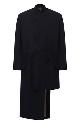Мужской пальто из шерсти и вискозы YOHJI YAMAMOTO черного цвета по цене 251500 руб., арт. HR-J40-869 | Фото 1 Мужской пальто из шерсти и вискозы YOHJI YAMAMOTO черного цвета, арт. HR-J40-869 | Фото 1