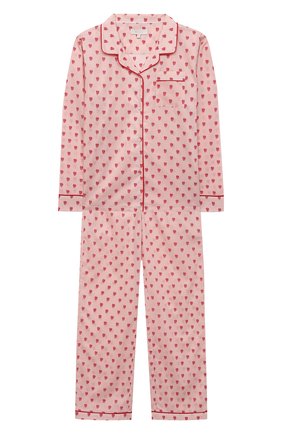 Детская хлопковая пижама LITTLE YOLKE розового цвета по цене 7995 руб., арт. SS21-12C-QH-GF/9-12Y | Фото 1 Детская хлопковая пижама LITTLE YOLKE розового цвета, арт. SS21-12C-QH-GF/9-12Y | Фото 1