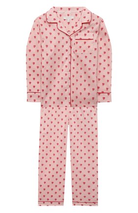 Детская хлопковая пижама LITTLE YOLKE розового цвета по цене 6995 руб., арт. SS21-12C-QH-GF/1-8Y | Фото 1 Детская хлопковая пижама LITTLE YOLKE розового цвета, арт. SS21-12C-QH-GF/1-8Y | Фото 1