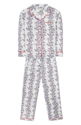 Детская хлопковая пижама LITTLE YOLKE голубого цвета по цене 6995 руб., арт. SS21-12C-BL-CP/1-8Y | Фото 1 Детская хлопковая пижама LITTLE YOLKE голубого цвета, арт. SS21-12C-BL-CP/1-8Y | Фото 1