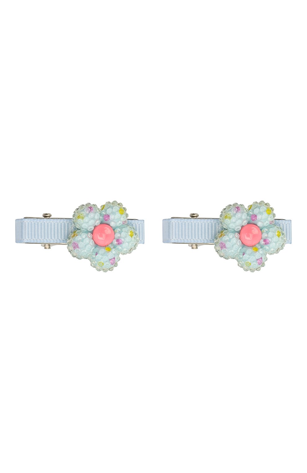 Детская комплект из 2-х заколок shiny flower JUNEFEE голубого цвета, арт. 6108 | Фото 1