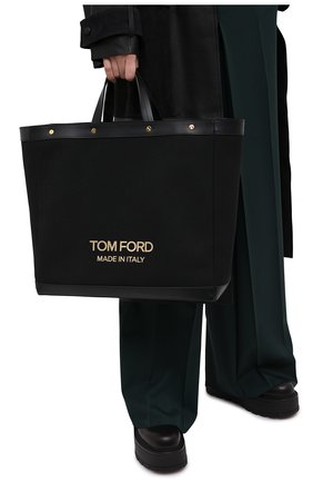 Женский сумка-шопер t screw TOM FORD черного цвета по цене 89950 руб., арт. L1406T-ICN001 | Фото 2 Женский сумка-шопер t screw TOM FORD черного цвета, арт. L1406T-ICN001 | Фото 2
