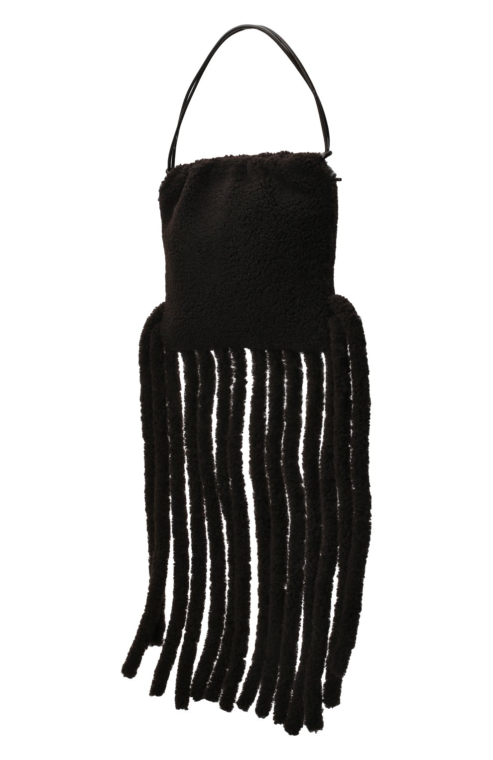 Женский сумка-шопер the fringe BOTTEGA VENETA темно-коричневого цвета, арт. 630363/V03F1 | Фото 3 (Материал: Натуральный мех; Сумки-технические: Сумки-шопперы; Размер: medium; Региональные ограничения белый список (Axapta Mercury): RU)