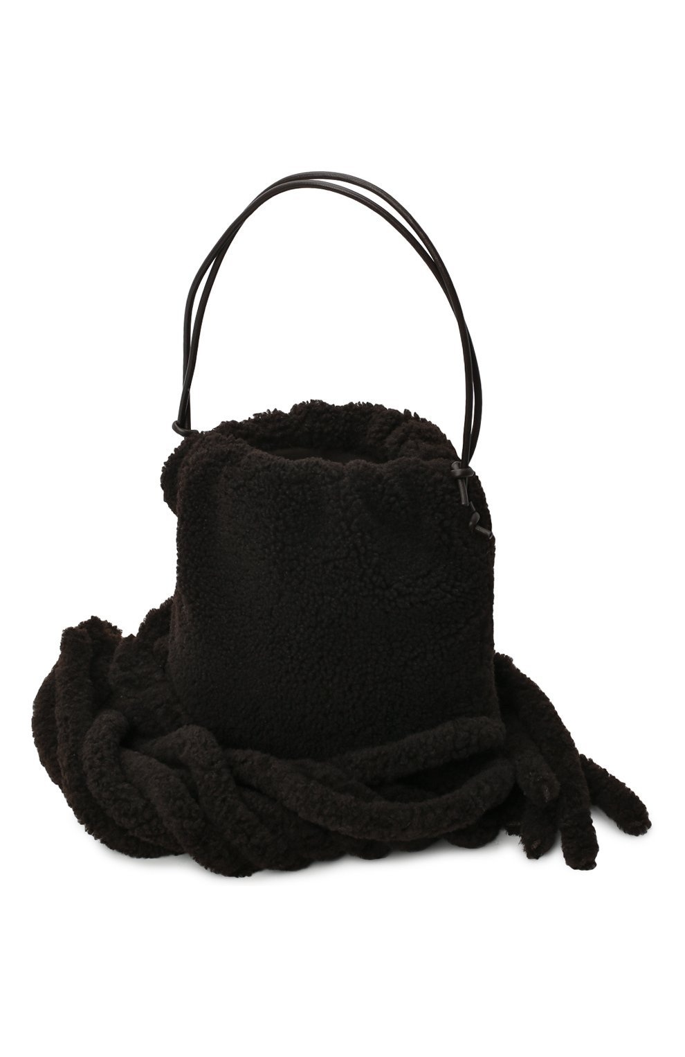 Женский сумка-шопер the fringe BOTTEGA VENETA темно-коричневого цвета, арт. 630363/V03F1 | Фото 4 (Материал: Натуральный мех; Сумки-технические: Сумки-шопперы; Размер: medium; Региональные ограничения белый список (Axapta Mercury): RU)