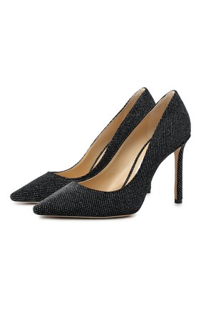Женская текстильные туфли romy 100 JIMMY CHOO черного цвета по цене 53050 руб., арт. R0MY 100/GVE | Фото 1 Женская текстильные туфли romy 100 JIMMY CHOO черного цвета, арт. R0MY 100/GVE | Фото 1