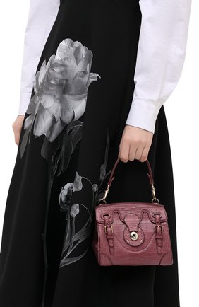 Женская сумка ricky 18 из кожи крокодила RALPH LAUREN темно-розового цвета по цене 957000 руб., арт. 69H/I0G44/RMALL | Фото 2 Женская сумка ricky 18 из кожи крокодила RALPH LAUREN темно-розового цвета, арт. 69H/I0G44/RMALL | Фото 2 (Размер: mini; Ремень/цепочка: На ремешке; Сумки-технические: Сумки top-handle, Сумки через плечо)