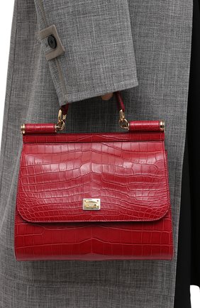 Женская сумка sicily 62 medium из кожи крокодила DOLCE & GABBANA бордового цвета по цене 1565000 руб., арт. 0116/BB6002/B218V | Фото 2 Женская сумка sicily 62 medium из кожи крокодила DOLCE & GABBANA бордового цвета, арт. 0116/BB6002/B218V | Фото 2