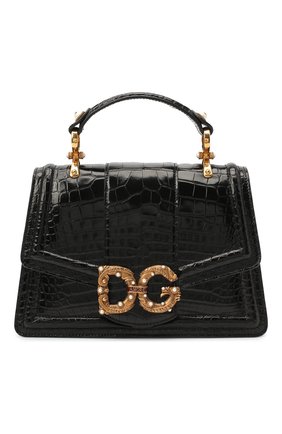 Женская сумка dg amore из кожи крокодила DOLCE & GABBANA черного цвета по цене 1735000 руб., арт. BB6675/B2DF8/AMIS | Фото 1 Женская сумка dg amore из кожи крокодила DOLCE & GABBANA черного цвета, арт. BB6675/B2DF8/AMIS | Фото 1