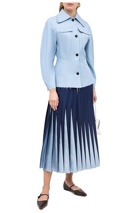 Женская шелковая юбка VALENTINO голубого цвета по цене 214500 руб., арт. UB3RA6E05P0 | Фото 2 Женская шелковая юбка VALENTINO голубого цвета, арт. UB3RA6E05P0 | Фото 2