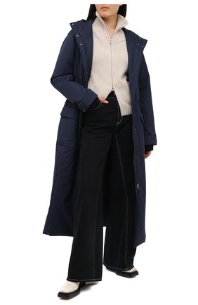 Женское пальто LORO PIANA темно-синего цвета по цене 476000 руб., арт. FAL4382 | Фото 2 Женское пальто LORO PIANA темно-синего цвета, арт. FAL4382 | Фото 2