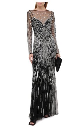 Женское платье ZUHAIR MURAD черно-белого цвета по цене 767000 руб., арт. DRP20032/EMST001 | Фото 2 Женское платье ZUHAIR MURAD черно-белого цвета, арт. DRP20032/EMST001 | Фото 2
