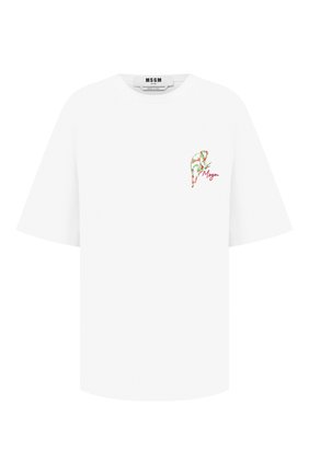 Женская хлопковая футболка MSGM белого цвета по цене 10750 руб., арт. 2943MDM79 207648 | Фото 1 Женская хлопковая футболка MSGM белого цвета, арт. 2943MDM79 207648 | Фото 1