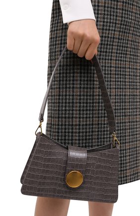 Женская сумка baguette small ELLEME серого цвета по цене 37050 руб., арт. BAGUETTE/CR0C0 PRINT LEATHER | Фото 2 Женская сумка baguette small ELLEME серого цвета, арт. BAGUETTE/CR0C0 PRINT LEATHER | Фото 2