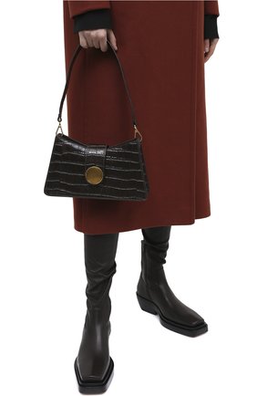 Женская сумка baguette small ELLEME темно-коричневого цвета по цене 37050 руб., арт. BAGUETTE/CR0C0 PRINT LEATHER | Фото 2 Женская сумка baguette small ELLEME темно-коричневого цвета, арт. BAGUETTE/CR0C0 PRINT LEATHER | Фото 2