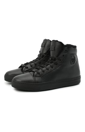 Мужские кожаные кеды PHILIPP PLEIN черного цвета по цене 70470 руб., арт. A20S MSC2944 PFU010N | Фото 1 Мужские кожаные кеды PHILIPP PLEIN черного цвета, арт. A20S MSC2944 PFU010N | Фото 1