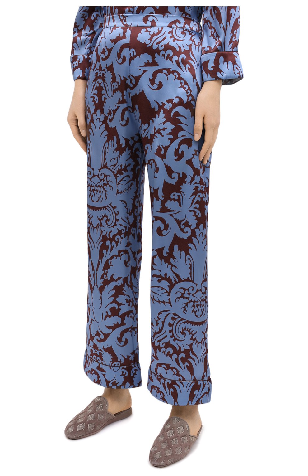 Женская пижама LUNA DI SETA голубого цвета, арт. VLST60704 | Фото 4 (Материал внешний: Вискоза)