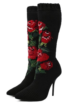 Женские текстильные сапоги cardinale 105 DOLCE & GABBANA черного цвета по цене 124000 руб., арт. CU0703/A8M56 | Фото 1 Женские текстильные сапоги cardinale 105 DOLCE & GABBANA черного цвета, арт. CU0703/A8M56 | Фото 1