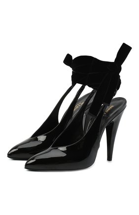 Женская кожаные туфли SAINT LAURENT черного цвета по цене 63950 руб., арт. 637818/0NP00 | Фото 1 Женская кожаные туфли SAINT LAURENT черного цвета, арт. 637818/0NP00 | Фото 1