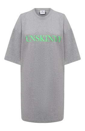 Женская хлопковая футболка VETEMENTS серого цвета по цене 29800 руб., арт. UE51TR600G 1600/W | Фото 1 Женская хлопковая футболка VETEMENTS серого цвета, арт. UE51TR600G 1600/W | Фото 1