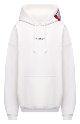 Женский хлопковое худи VETEMENTS белого цвета по цене 63350 руб., арт. UE51TR550W 1601/W | Фото 1 Женский хлопковое худи VETEMENTS белого цвета, арт. UE51TR550W 1601/W | Фото 1