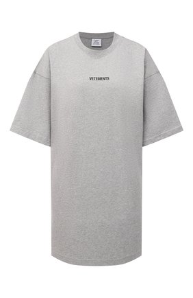 Женская хлопковая футболка VETEMENTS серого цвета по цене 32300 руб., арт. UE51TR540G 1600/W | Фото 1 Женская хлопковая футболка VETEMENTS серого цвета, арт. UE51TR540G 1600/W | Фото 1