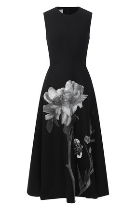 Женское платье из шерсти и шелка VALENTINO черно-белого цвета по цене 356500 руб., арт. UB0VATT61CF | Фото 1 Женское платье из шерсти и шелка VALENTINO черно-белого цвета, арт. UB0VATT61CF | Фото 1